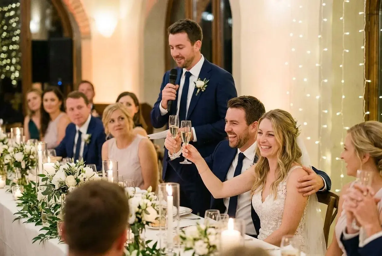 Toasts and speeches at the wedding reception — photo by Mateo
