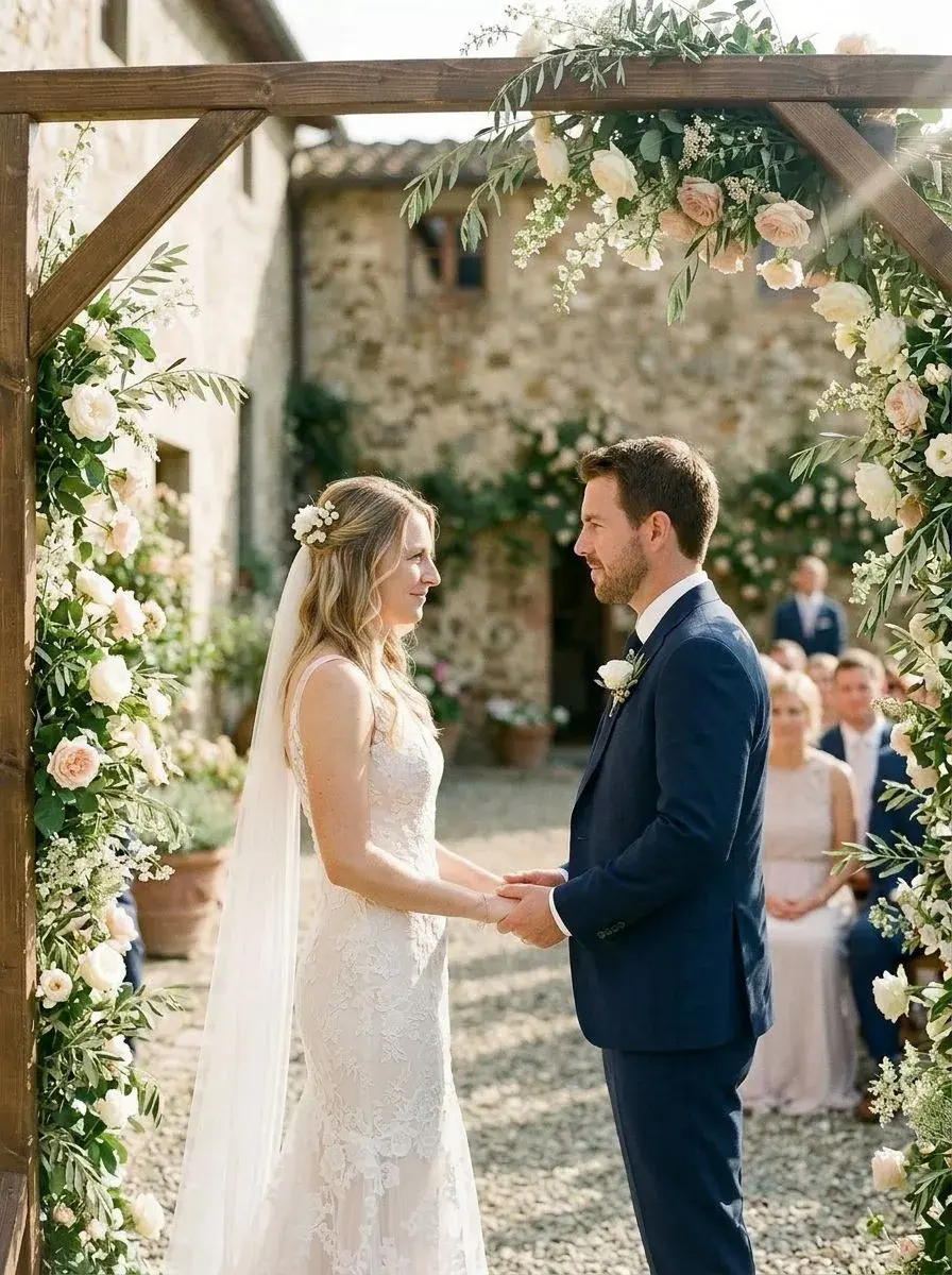 Couple exchanging personal vows during their wedding ceremony